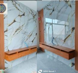 Công trình Vách Tivi mà Bình Nam thi công tại Long Bình