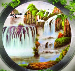 Mẫu Tranh Dán Tường 3D Thác Nước Tại Đồng Nai