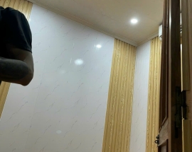 CÔNG TRÌNH THI CÔNG ỐP VÁCH NANO KẾT HỢP LAM SÓNG Ở NHƠN TRẠCH ĐỒNG NAI 