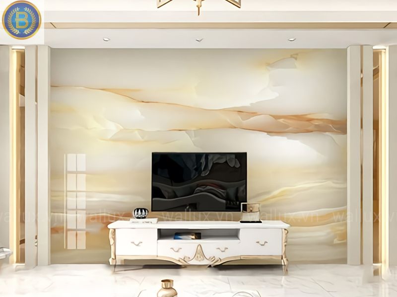 Tấm ốp PVC là vách trang trí cho Tivi- phòng khách Tấm ốp PVC là vách trang trí cho Tivi- phòng khách