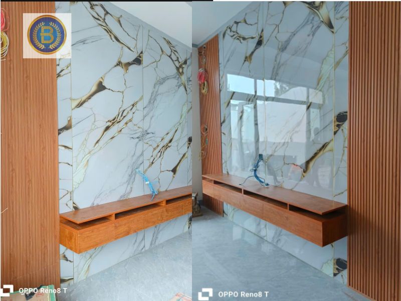 Công trình Vách Tivi mà Bình Nam hoàn thiện cho khách