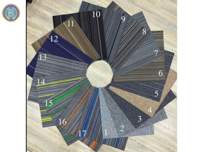Bảng màu thảm Tấm và thảm Cuộn cho khách tham khảo