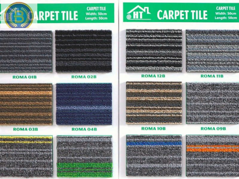 Bảng màu 12 màu thảm cho khách dễ lựa chọn