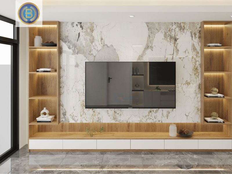 Bàn giao Vách Tivi cho khách tại Biên Hòa