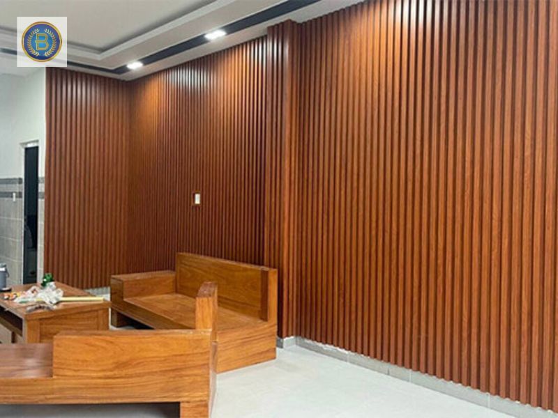 Tấm Ốp Lam Sóng làm vách tường nhựa