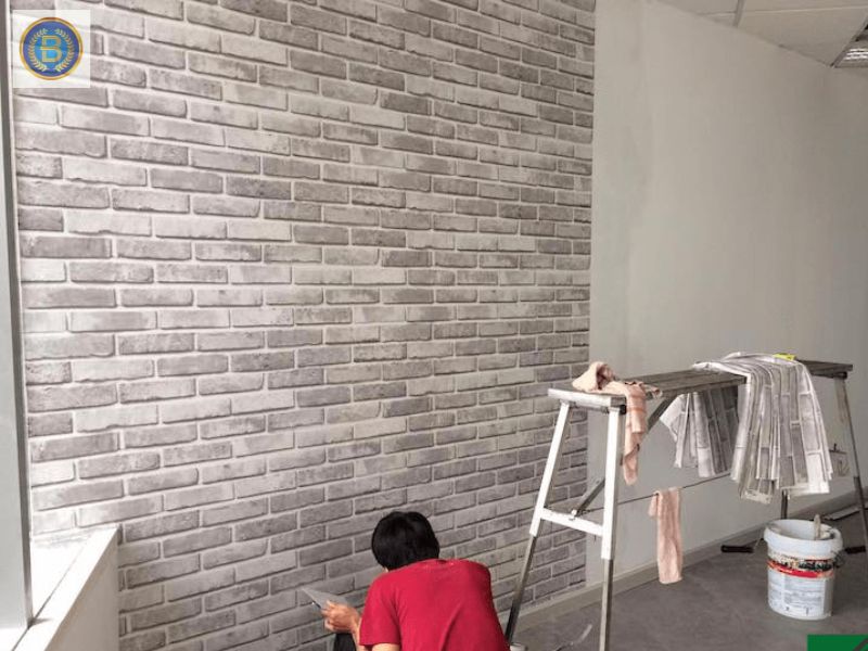 Thợ thi công Giấy Dán Tường cho khách tại Biên Hoà
