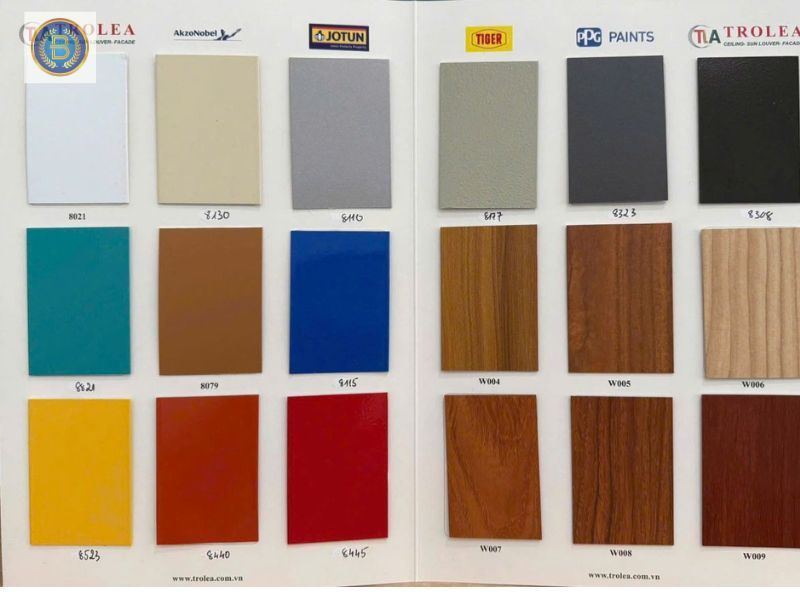 Bảng màu Lam Sóng Nhôm Bảng màu Lam Sóng Nhôm