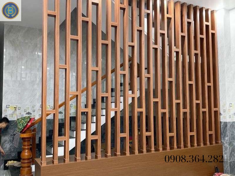 Thanh Lam Gỗ Nhựa làm vách cầu thang