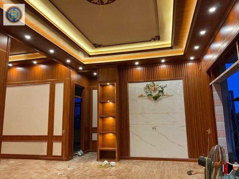Công trình tấm ốp tường + trần bằng nhựa Nano hoàn thiện Công trình tấm ốp tường + trần bằng nhựa Nano hoàn thiện