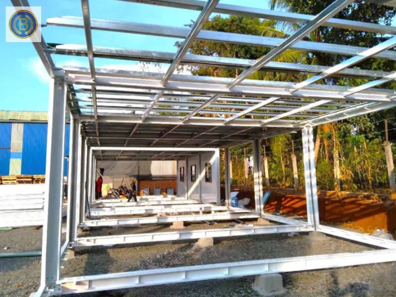 Cấu tại khung thép của Nhà Lắp Ghép được gia cố chắc chắn