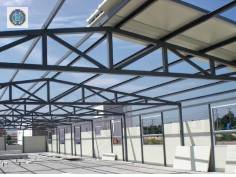 Hệ khung của Nhà Lắp Ghép được gia cố chắc chắn Hệ khung của Nhà Lắp Ghép được gia cố chắc chắn