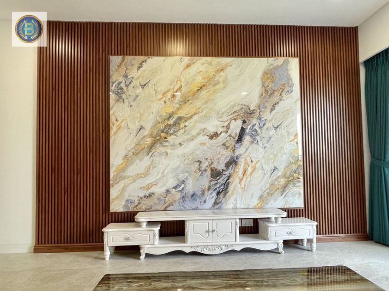 Vừa làm Trang Trí , vừa làm vách TV sang trọng